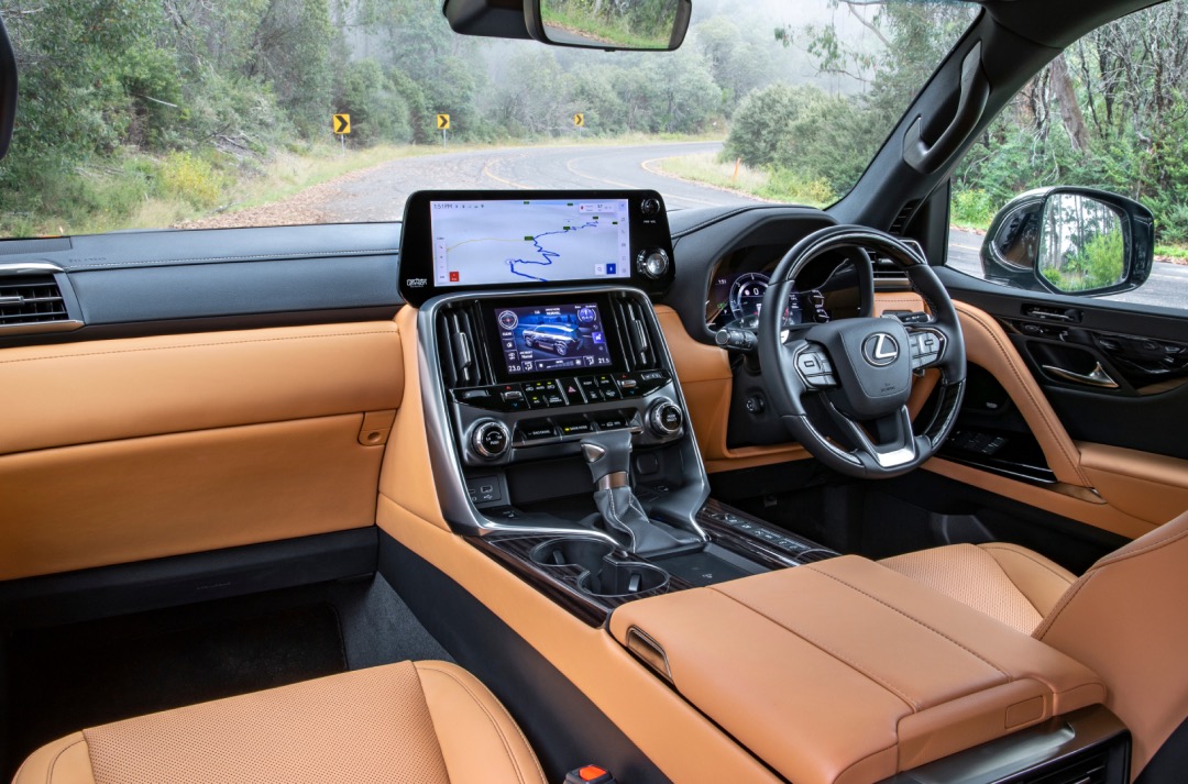 Interior view of the Lexus LX ultra luxury model