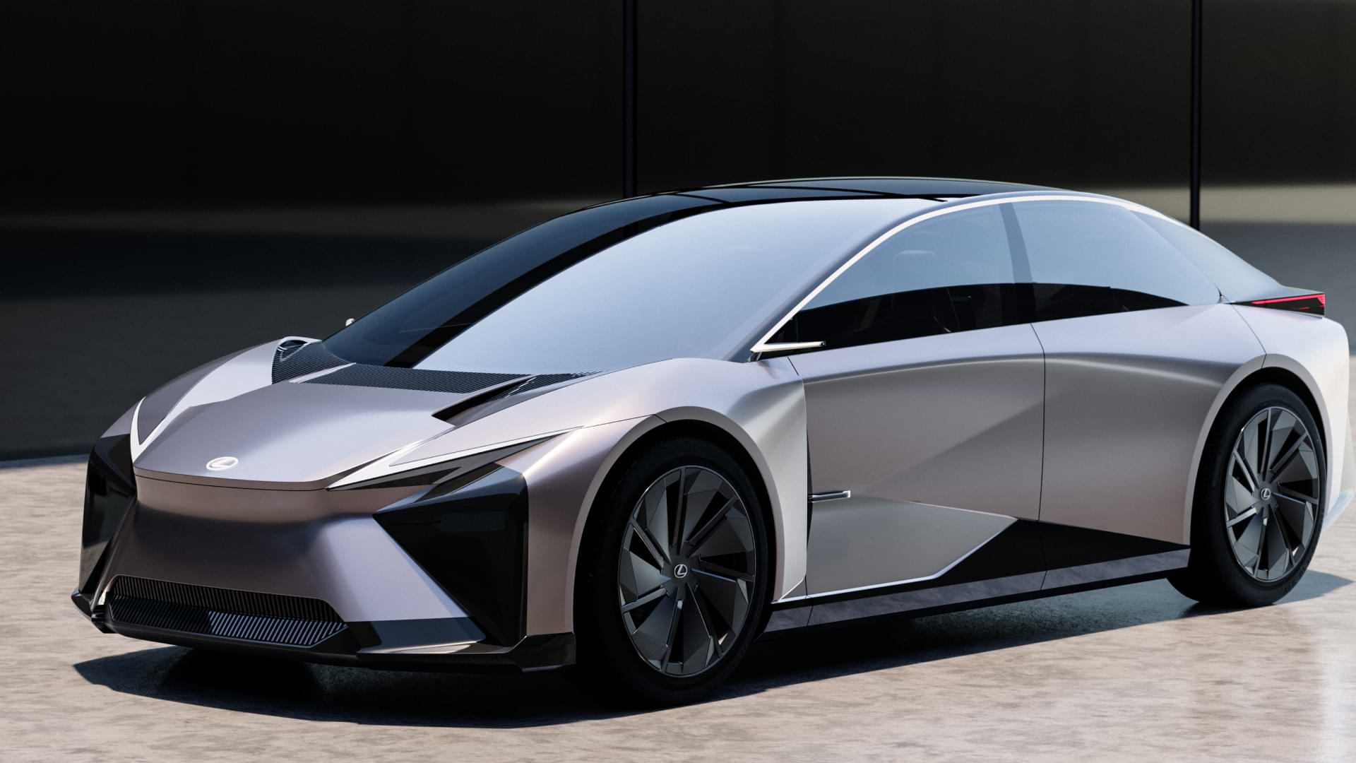 A car displayed outside.